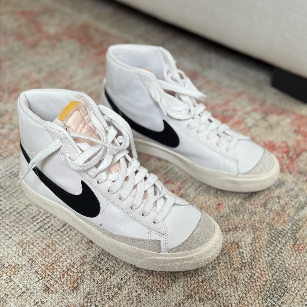 Nike Blazer Mid 77 White and Black High-Top Sneakers